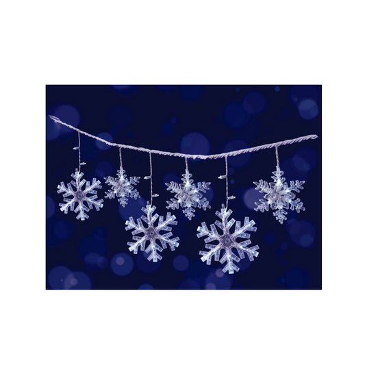134L 8''big snow and 5''small snow shape with 8options controller totally 14 strands (6 12 6 14 6 14 6 12 6 14 6 14 6 12 )three circuits:46-48-40 LED Curtain Lamp - CYXAC6322